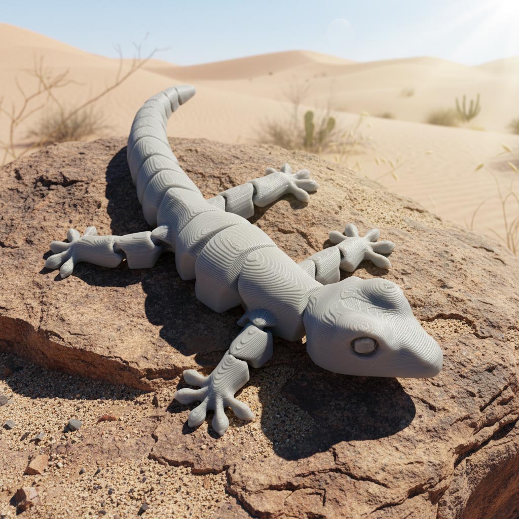 Gecko articulé 3d