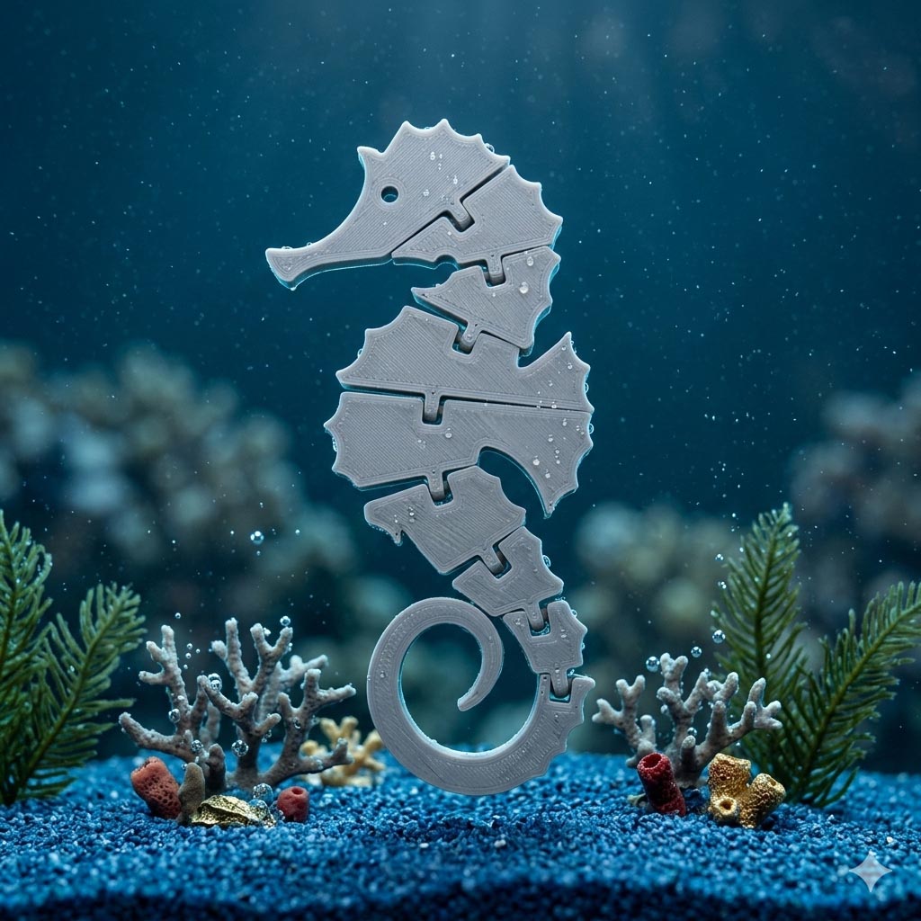 Hippocampe articulé 3d
