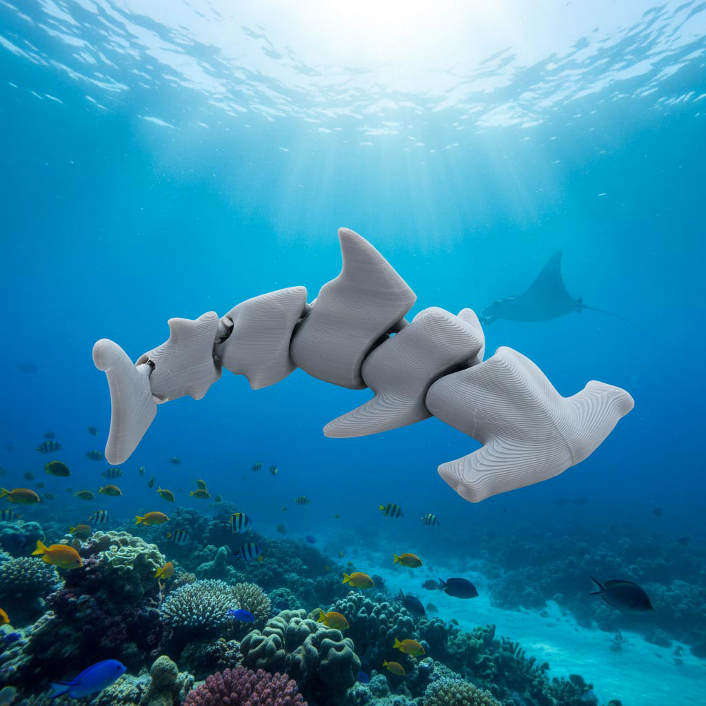Requin marteau articulé 3d